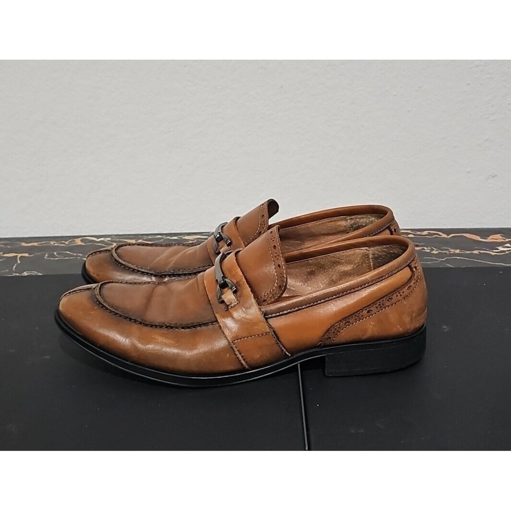 Vince Camuto Puccio Loafers Shoes Brown Leather Slip-On Mens 10.5 D